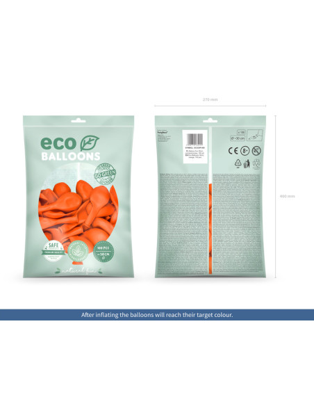 Balony Eco 30cm pastelowe, pomarańczowy (1 op. / 100 szt.)