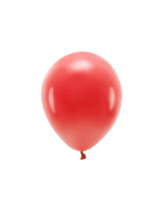Balony Eco 30cm pastelowe, czerwony (1 op. / 100 szt.)