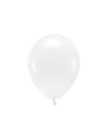 Balony Eco 30cm pastelowe, biały (1 op. / 100 szt.)