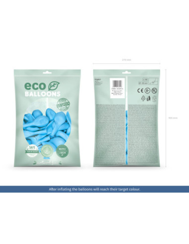 Balony Eco 30cm pastelowe, błękit (1 op. / 100 szt.)
