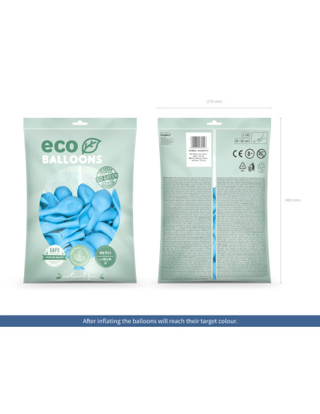 Balony Eco 30cm pastelowe, błękit (1 op. / 100 szt.)