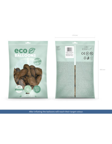 Balony Eco 30cm pastelowe, czekoladowy brąz (1 op. / 100 szt.)