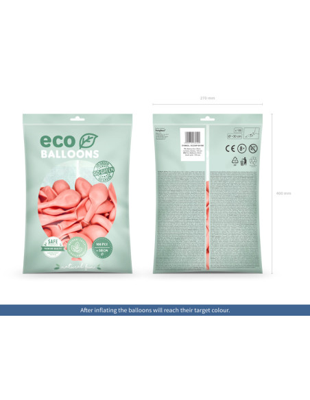 Balony Eco 30cm pastelowe, rumiany różowy (1 op. / 100 szt.)