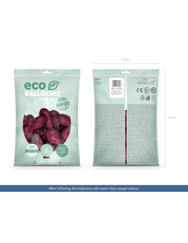 Balony Eco 30cm pastelowe, bordo (1 op. / 100 szt.)