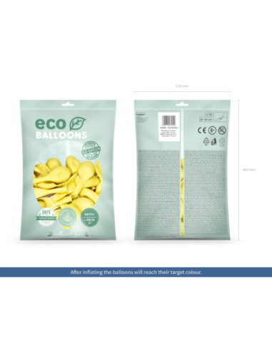 Balony Eco 30cm pastelowe, jasny żółty (1 op. / 100 szt.)