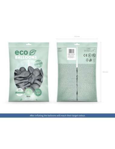 Balony Eco 30cm pastelowe, szary (1 op. / 100 szt.)