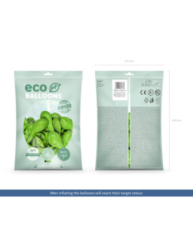 Balony Eco 30cm pastelowe, zielone jabłuszko (1 op. / 100 szt.)