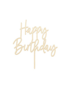 Topper drewniany Happy Birthday, 16.5cm