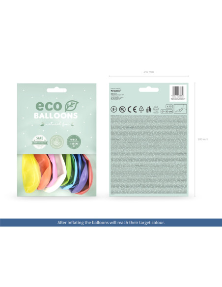 Balony Eco 26cm metalizowane, mix (1 op. / 10 szt.)