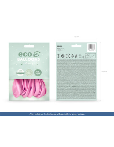 Balony Eco 26cm metalizowane, różowy (1 op. / 10 szt.)