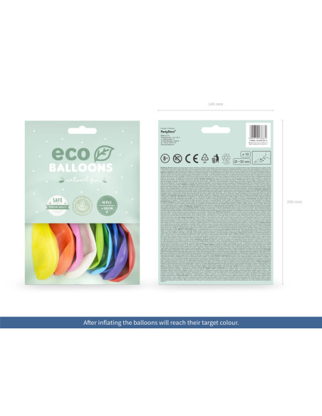 Balony Eco 26cm pastelowe, mix (1 op. / 10 szt.)