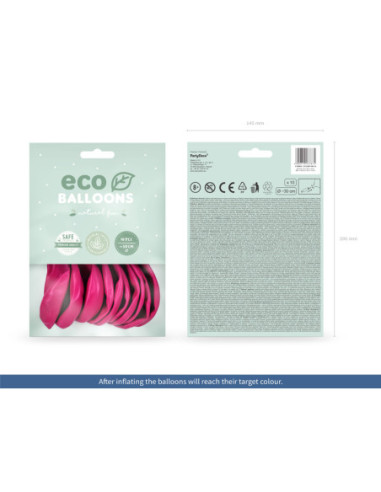 Balony Eco 26cm pastelowe, fuksja (1 op. / 10 szt.)