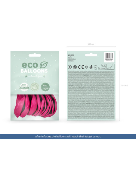 Balony Eco 26cm pastelowe, fuksja (1 op. / 10 szt.)