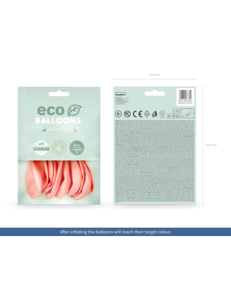 Balony Eco 26cm pastelowe, rumiany różowy (1 op. / 10 szt.)