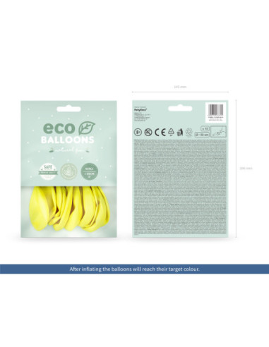 Balony Eco 26cm pastelowe, żółty (1 op. / 10 szt.)