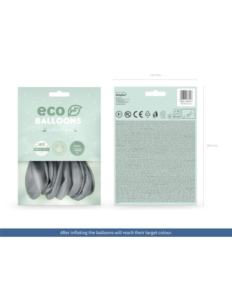 Balony Eco 26cm pastelowe, szary (1 op. / 10 szt.)