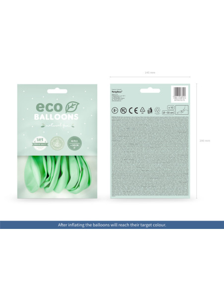 Balony Eco 26cm pastelowe, mięta (1 op. / 10 szt.)
