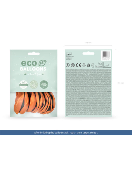 Balony Eco 30cm metalizowane, pomarańczowy (1 op. / 10 szt.)
