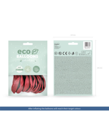 Balony Eco 30cm metalizowane, czerwony (1 op. / 10 szt.)