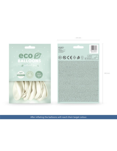 Balony Eco 30cm metalizowane, biały (1 op. / 10 szt.)