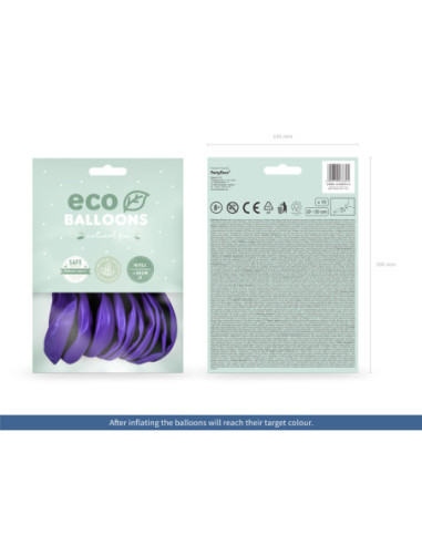 Balony Eco 30cm metalizowane, fiolet (1 op. / 10 szt.)
