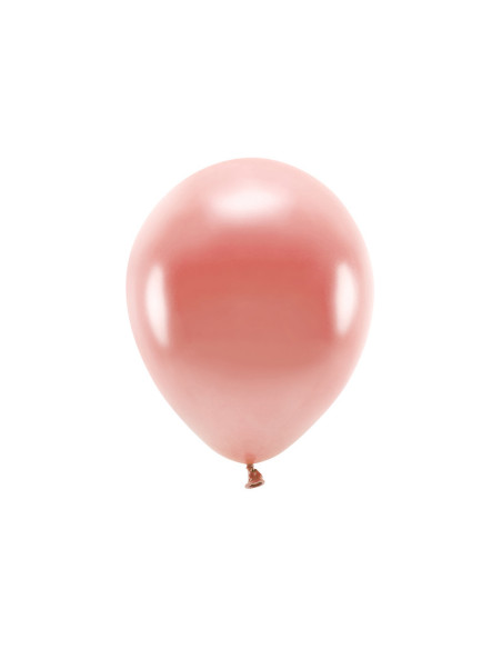 Balony Eco 30cm metalizowane, różowe złoto (1 op. / 10 szt.)