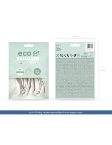 Balony Eco 30cm metalizowane, perłowy (1 op. / 10 szt.)