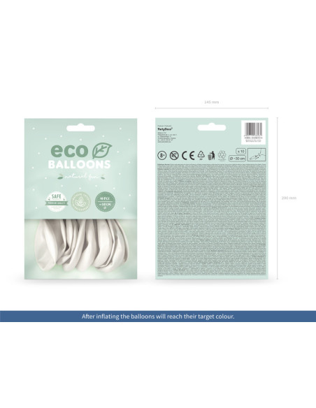 Balony Eco 30cm metalizowane, perłowy (1 op. / 10 szt.)