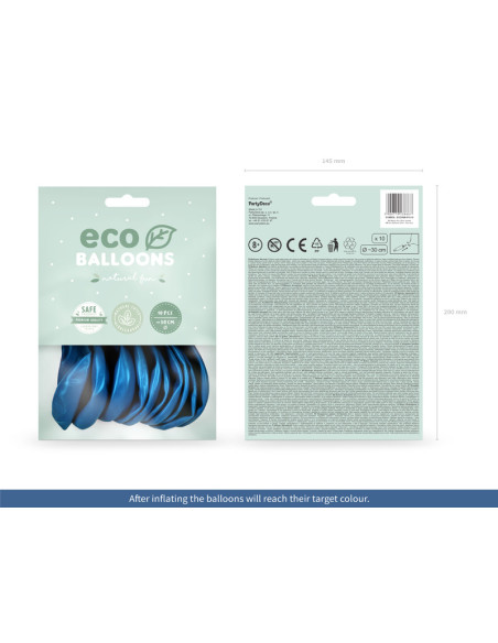 Balony Eco 30cm metalizowane, granat (1 op. / 10 szt.)