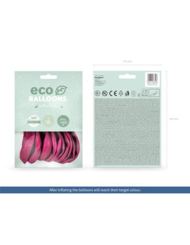 Balony Eco 30cm metalizowane, fuksja (1 op. / 10 szt.)