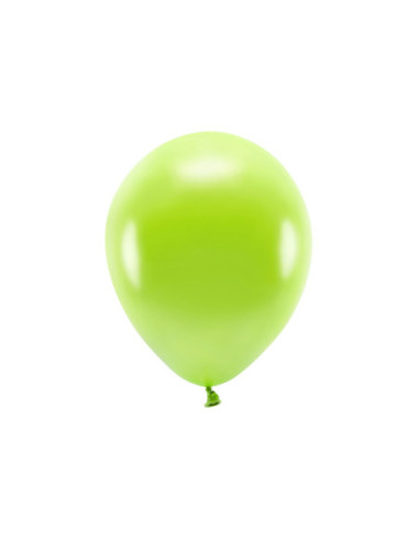 Balony Eco 30cm metalizowane, zielone jabłuszko (1 op. / 10 szt.)