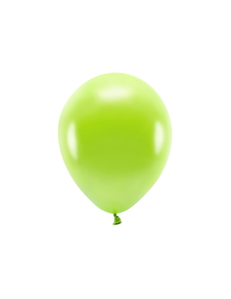 Balony Eco 30cm metalizowane, zielone jabłuszko (1 op. / 10 szt.)