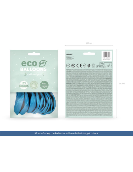 Balony Eco 30cm pastelowe, jasny niebieski (1 op. / 10 szt.)