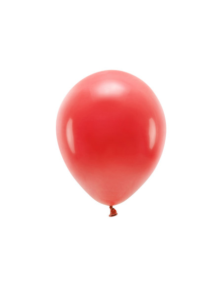 Balony Eco 30cm pastelowe, czerwony (1 op. / 10 szt.)
