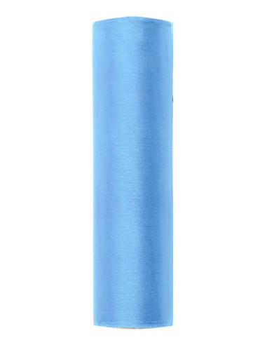 Organza Gładka, błękit, 0,16 x 9m (1 szt. / 9 mb.)